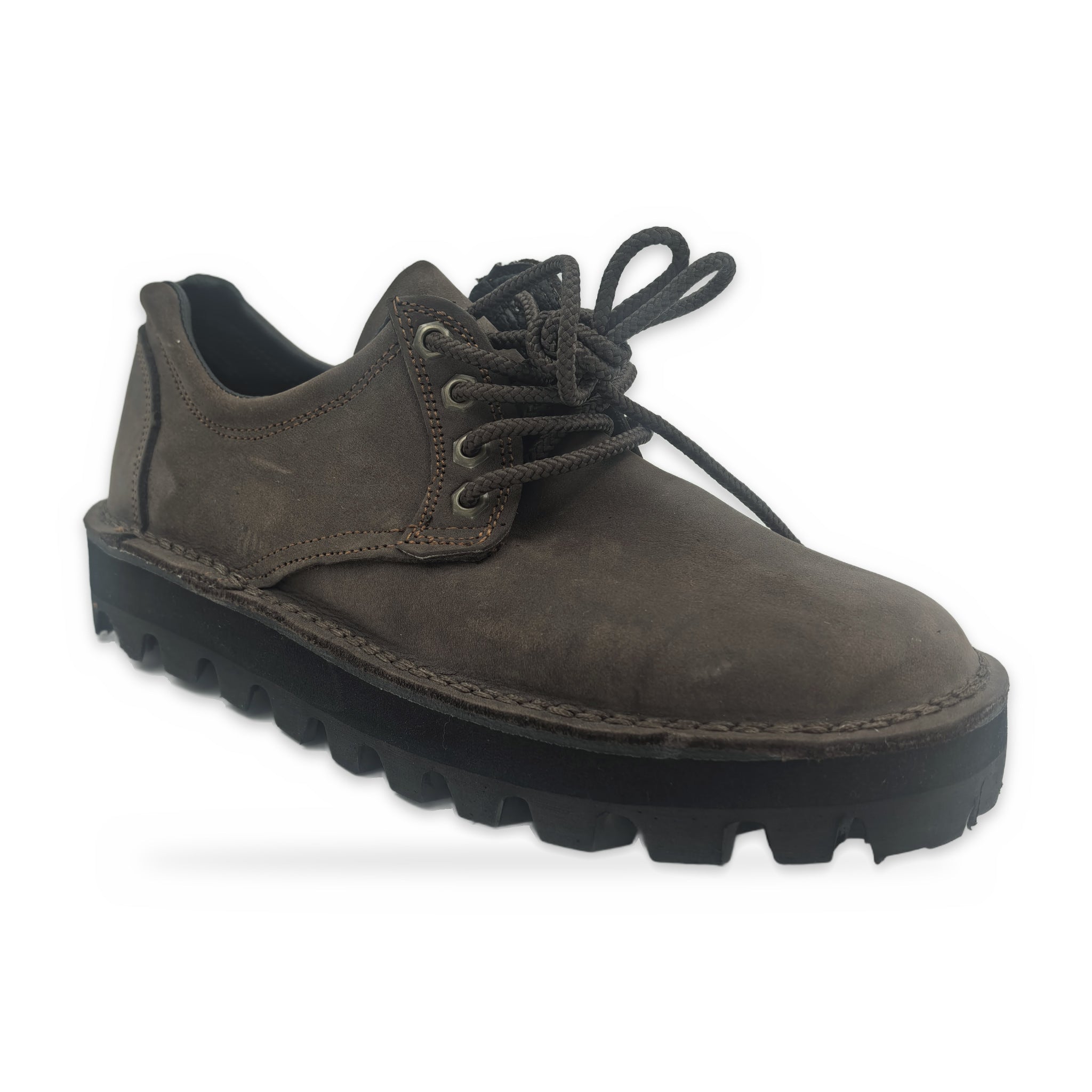 Chunky Sole Leather Derby – Brown