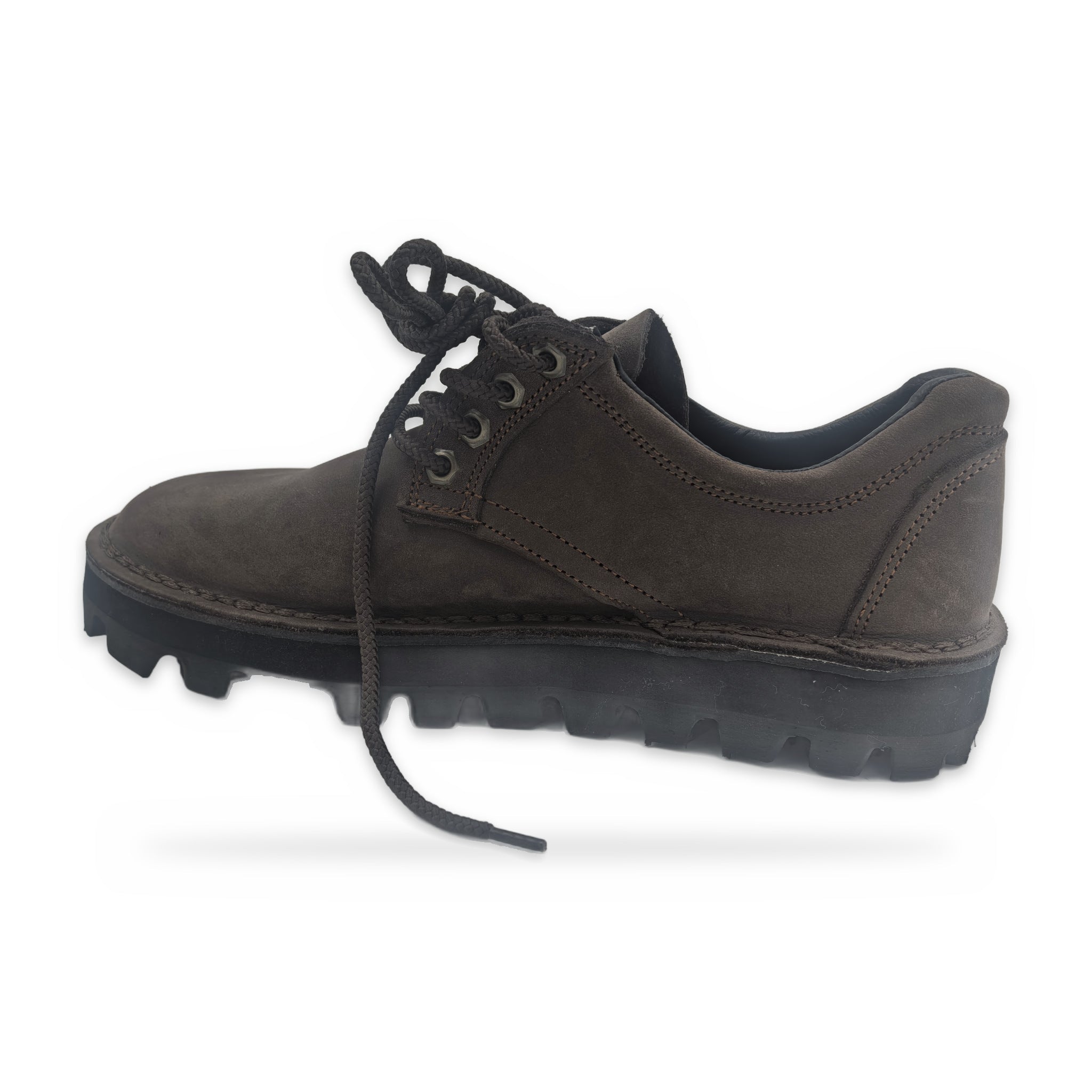 Chunky Sole Leather Derby – Brown
