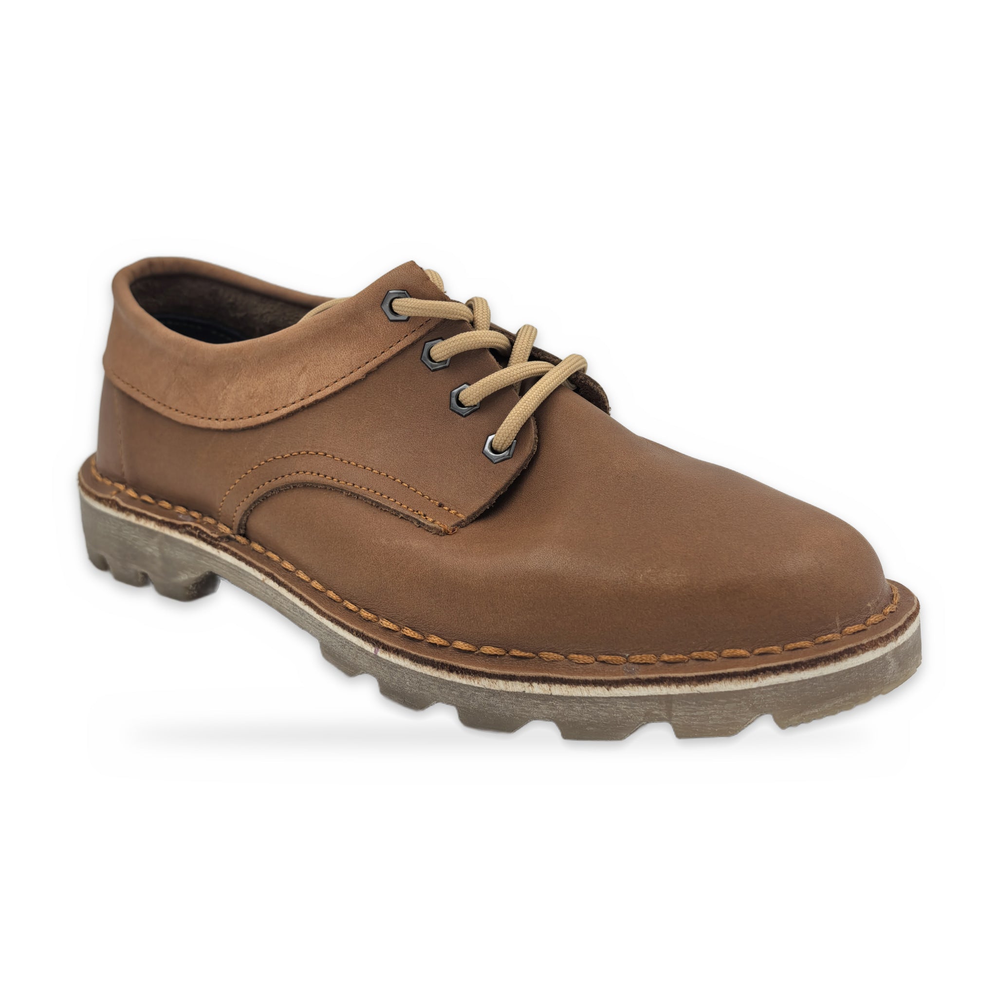 Padded Collar Derby Vellies – Tan
