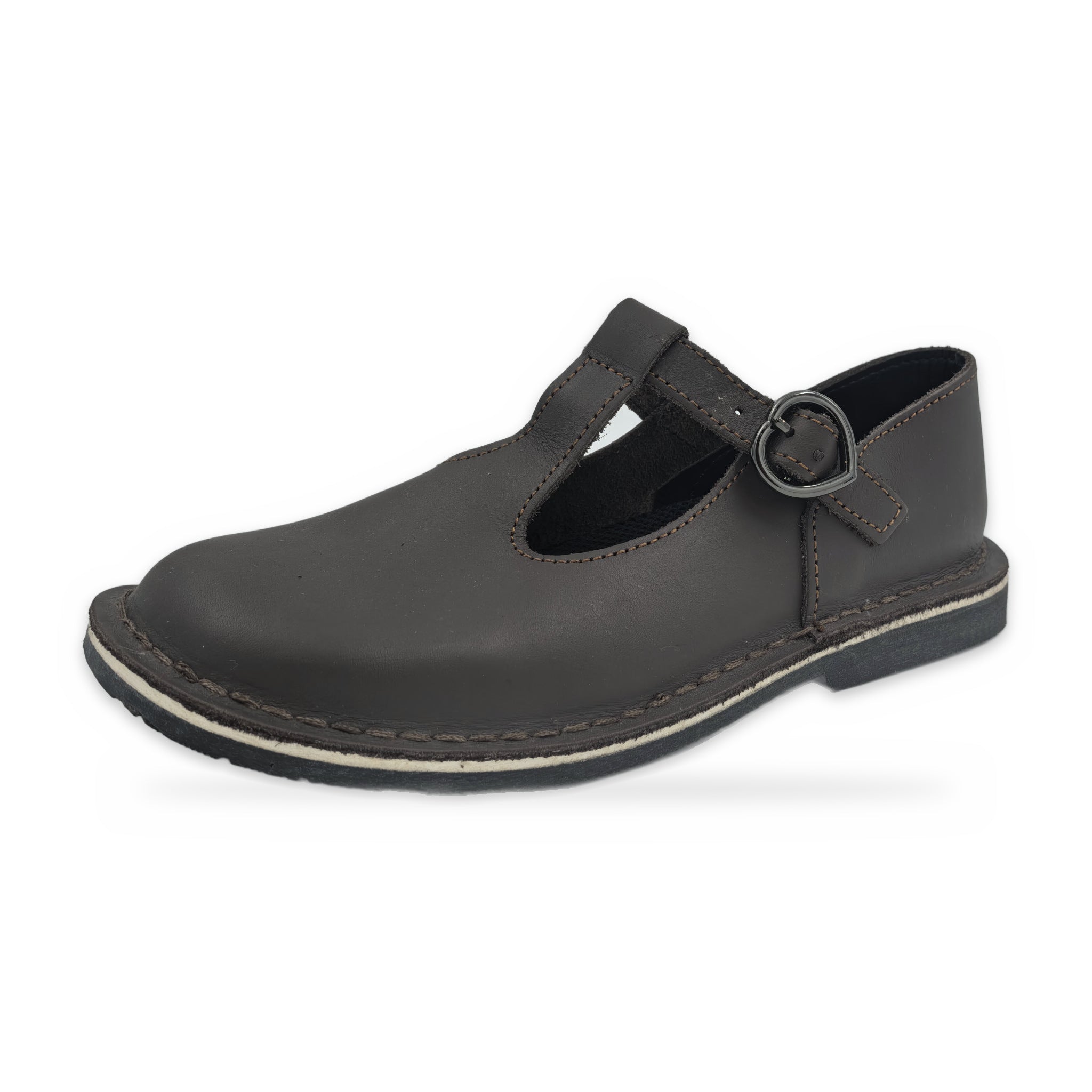 Leather T-Bar – Dark Brown