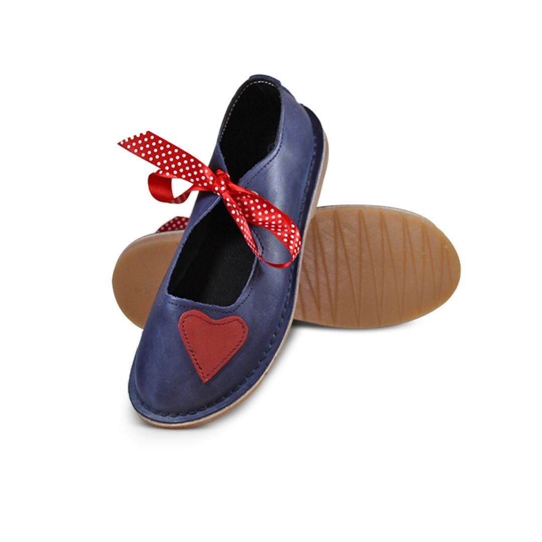 Heart Charm Vellies - Blue