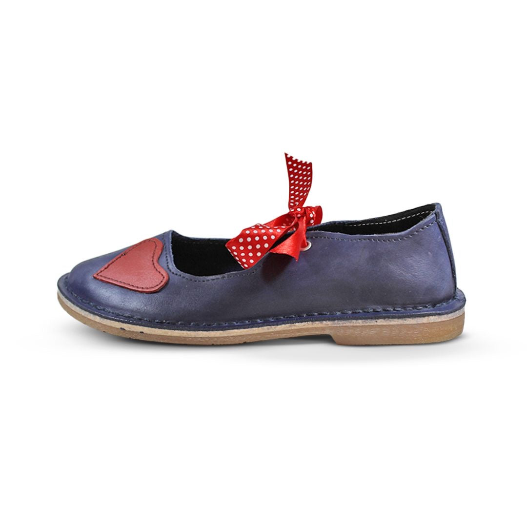 Heart Charm Vellies - Blue