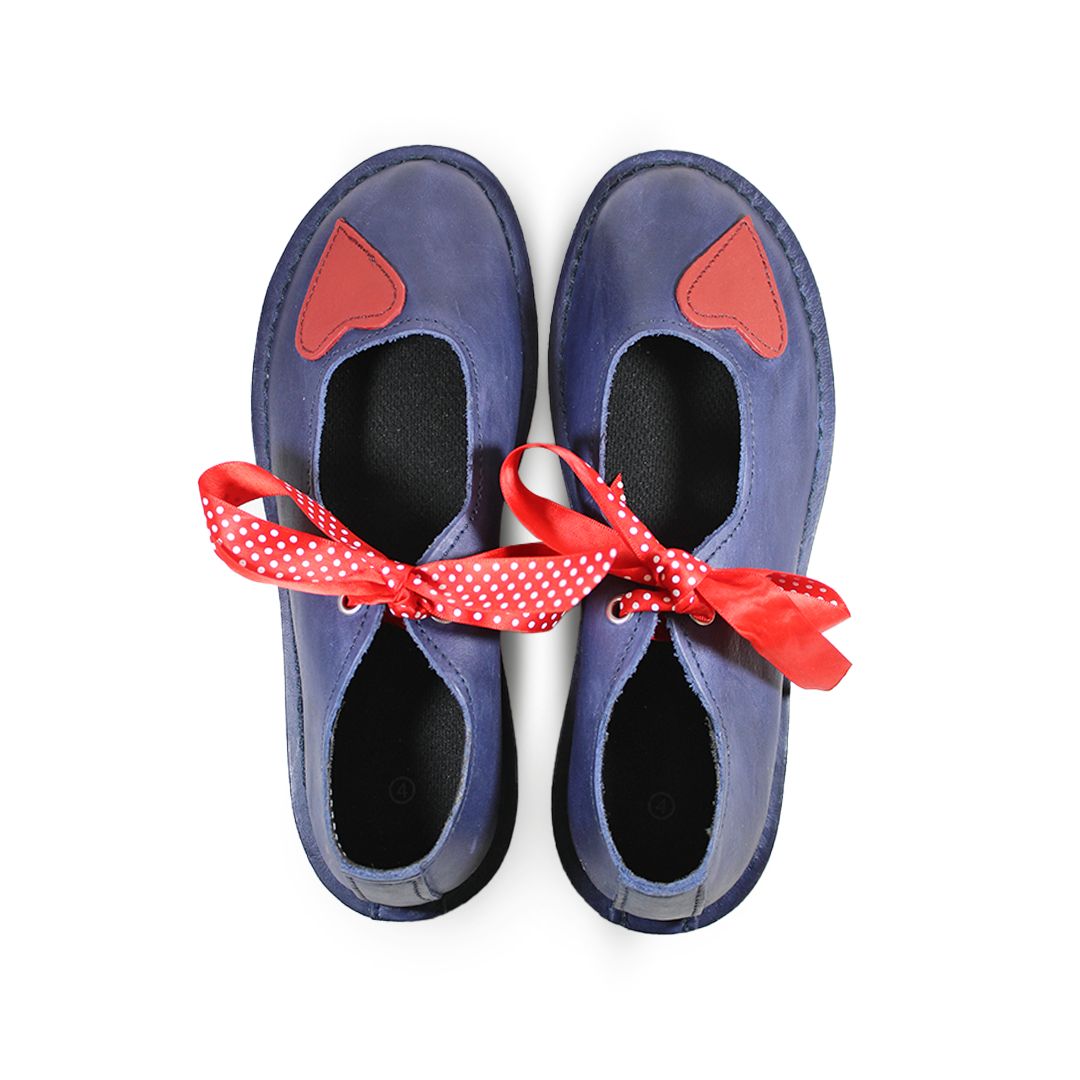 Heart Charm Vellies - Blue