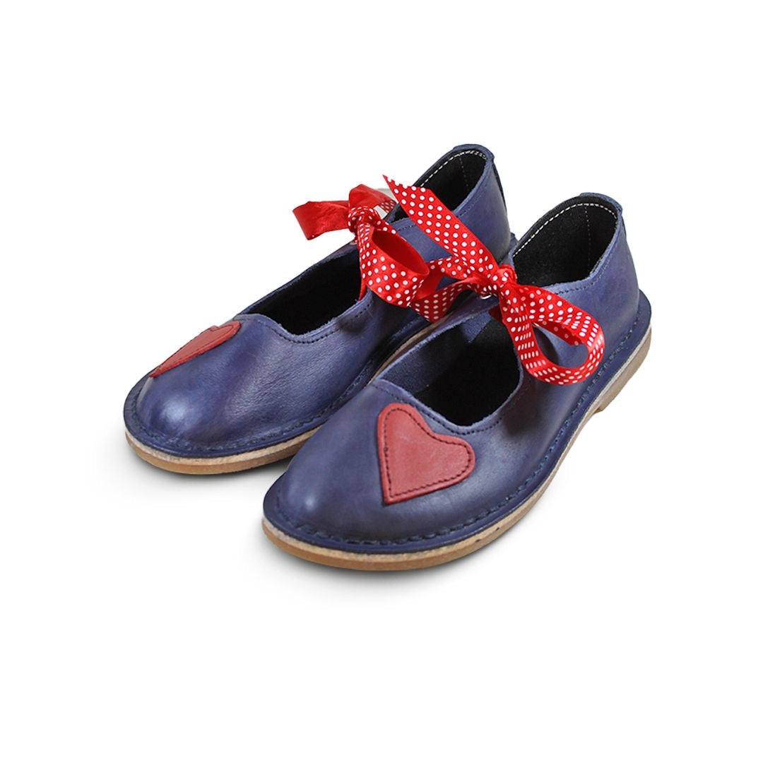 Heart Charm Vellies - Blue