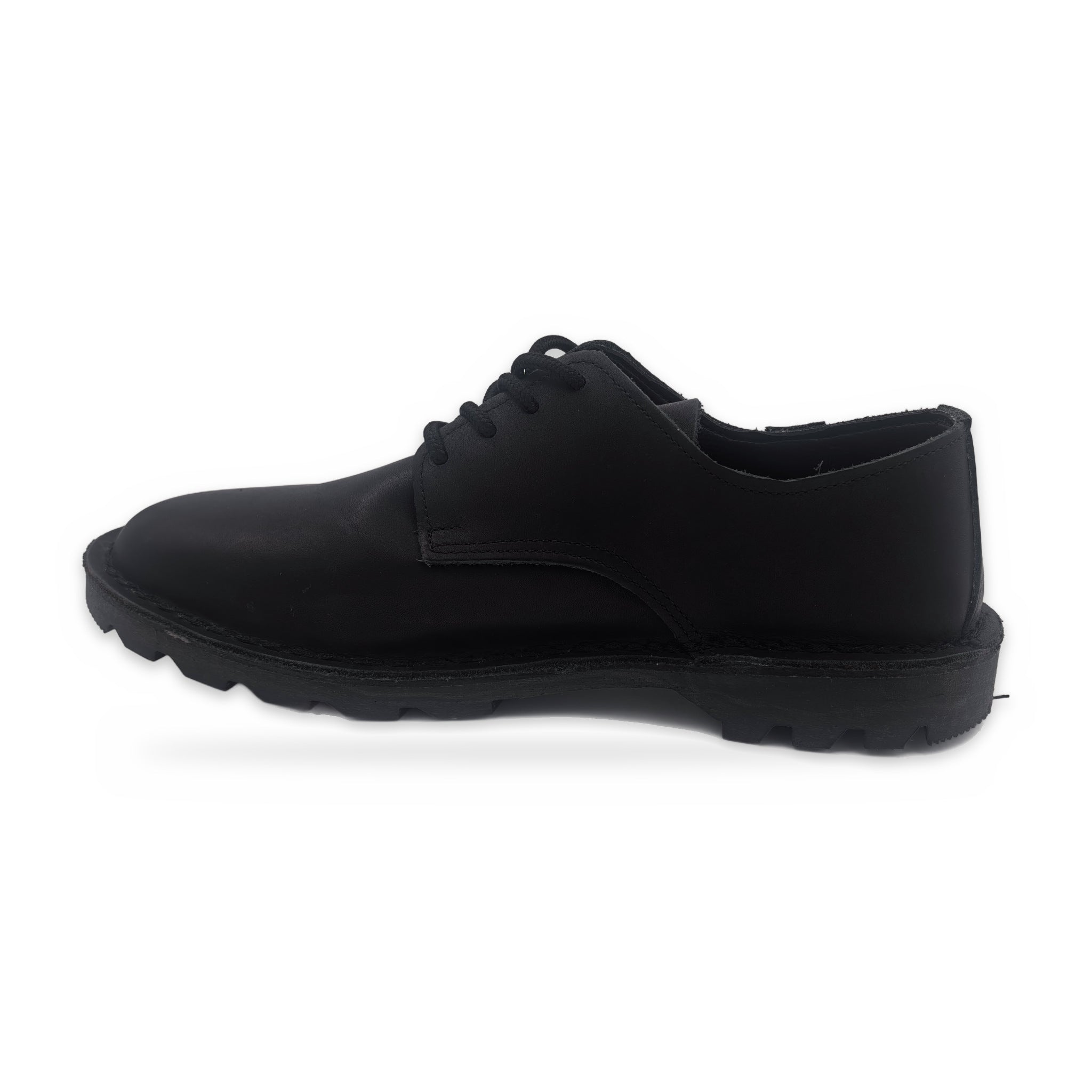 Button Tab Derby Vellies – Black