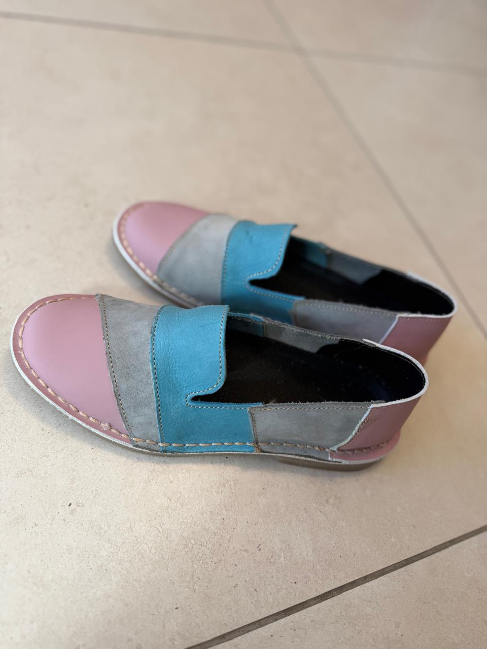 Multi Colour Slip-On – Pink, Grey & Blue