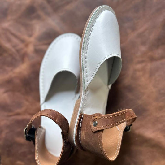 nomad leather sandals - white