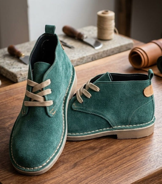 Casual Vellies Suede - Olive Green