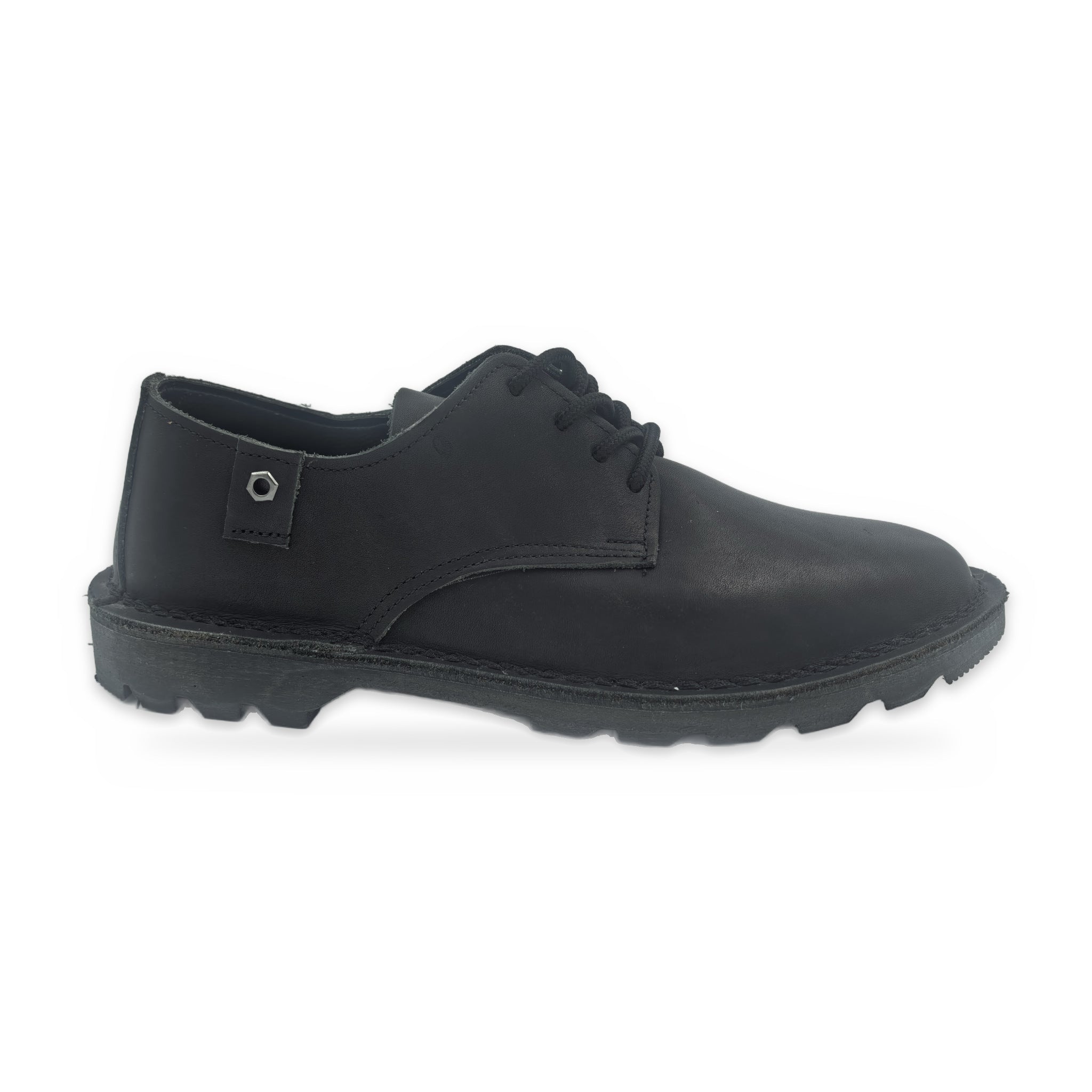 Button Tab Derby Vellies – Black