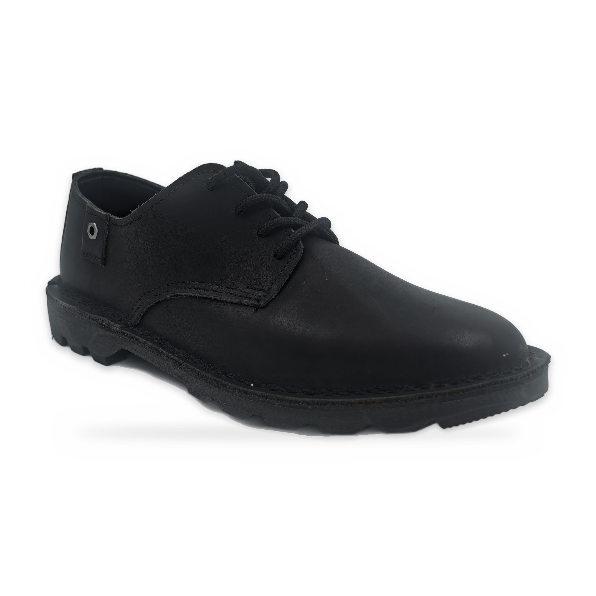 Button Tab Derby Vellies – Black