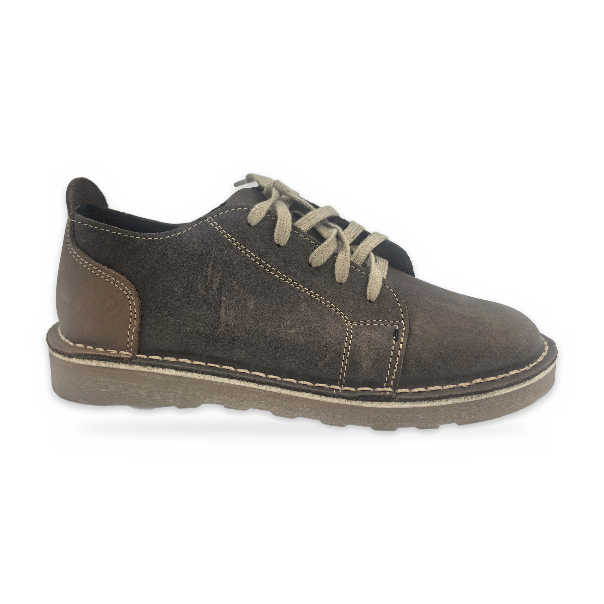 Button Tab Derby Vellies – Brown Two-Tone