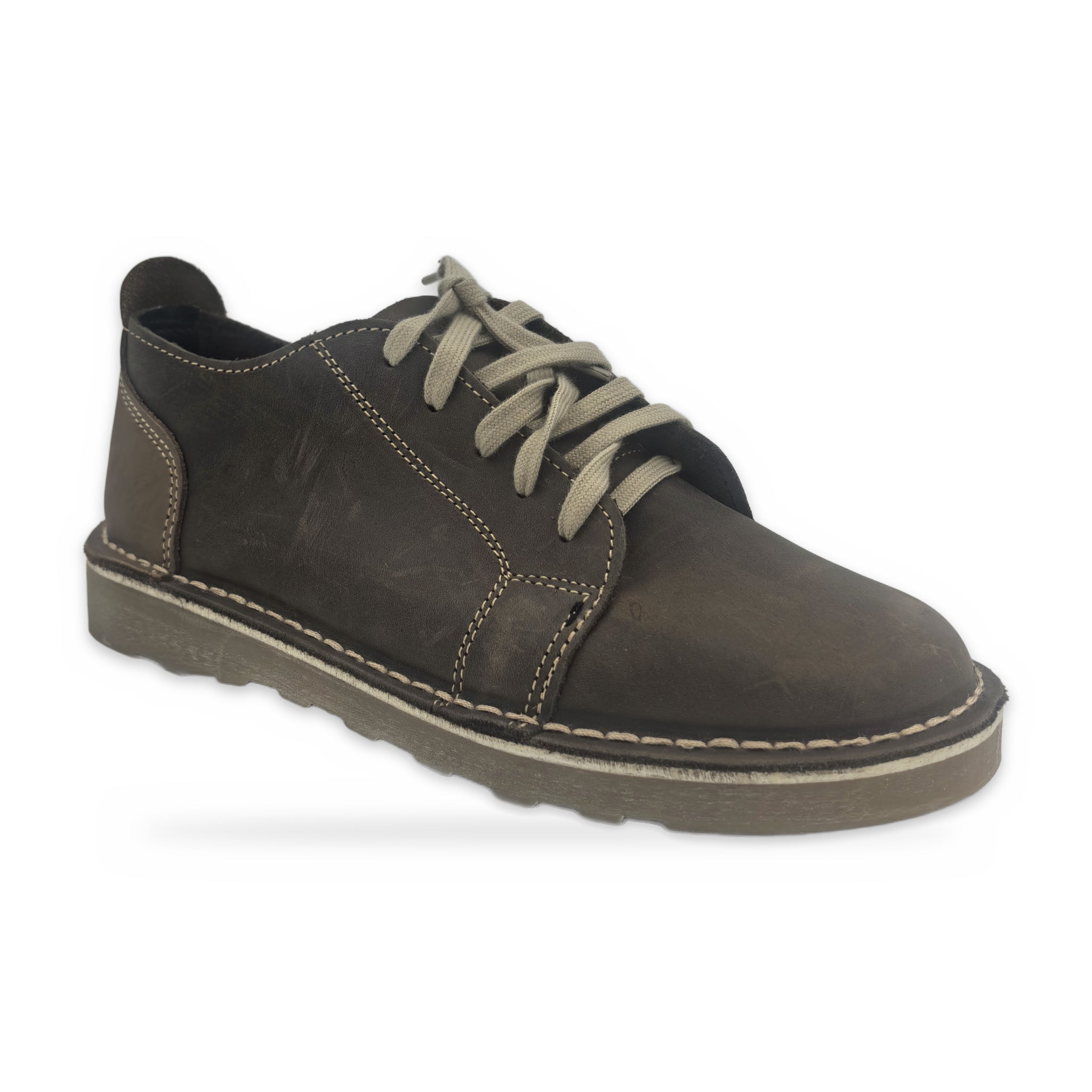 Button Tab Derby Vellies – Brown Two-Tone