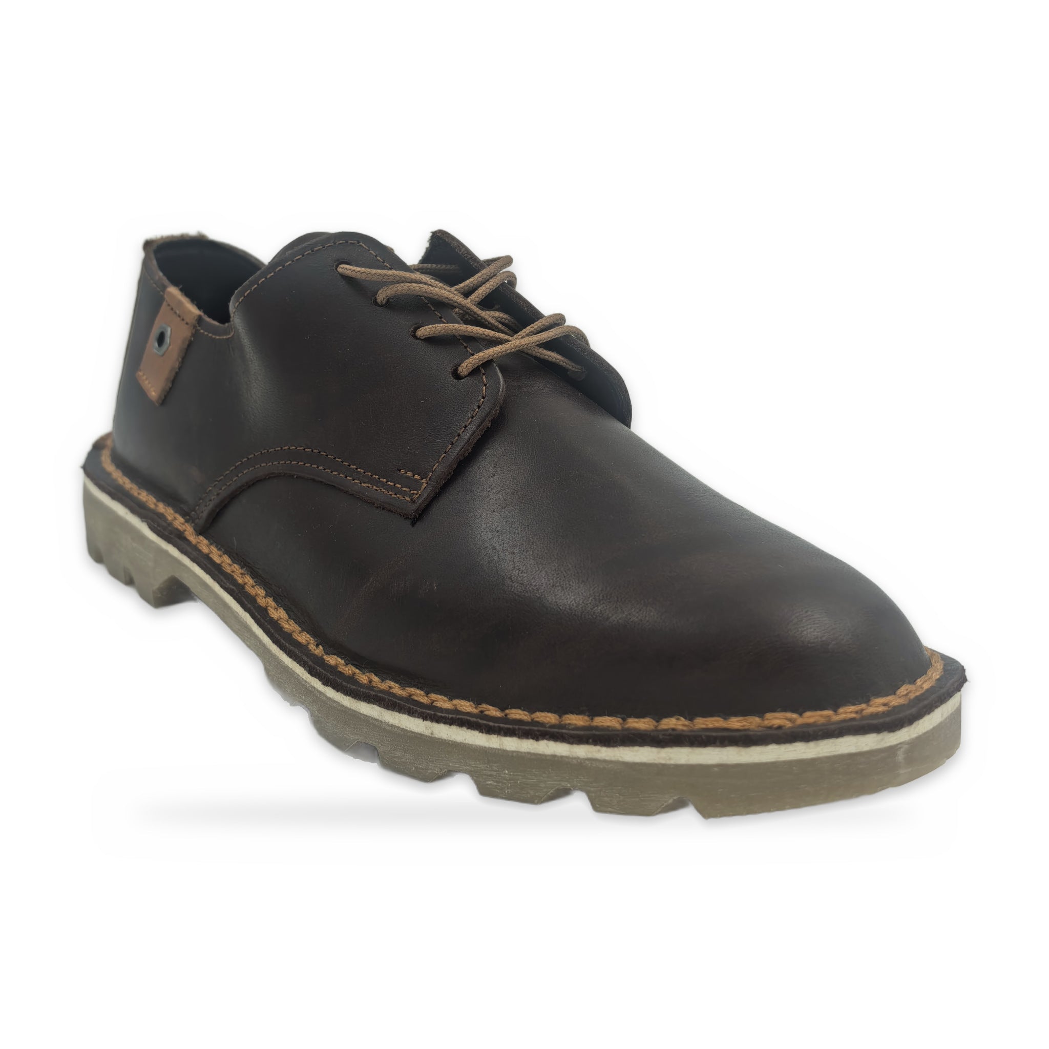 Button Tab Derby Vellies – Dark Brown